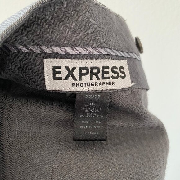 Express Photographer Fitted Men's Suit - Light Gray - 40R/33×32 - Wool Blend - Picture 4 of 5